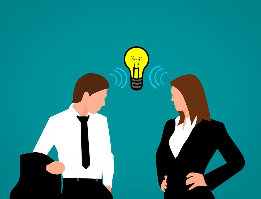 Business partners thinking of Digital marketing and social media marketing
