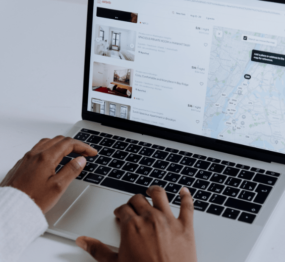 Laptop on a idx website for realtors.