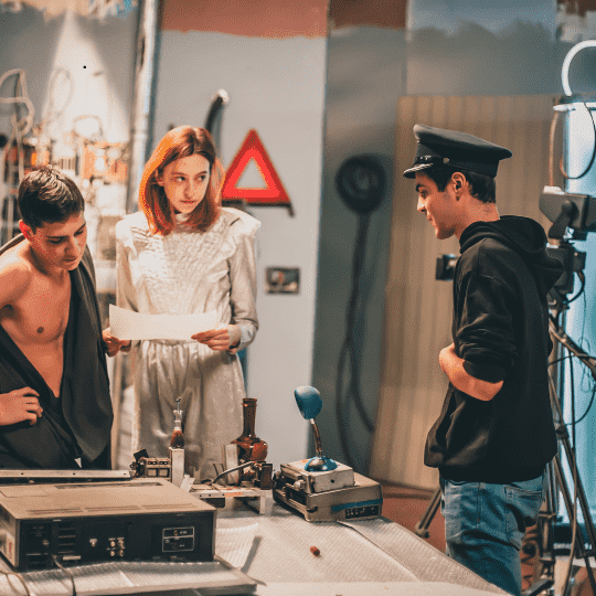 Behind the scene of a visuals media.