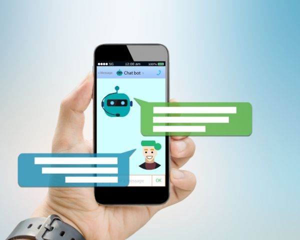 Talking in messages to a chatbot of marketing & Business.
