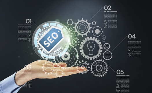 A hand explaining the concepts of SEO service.