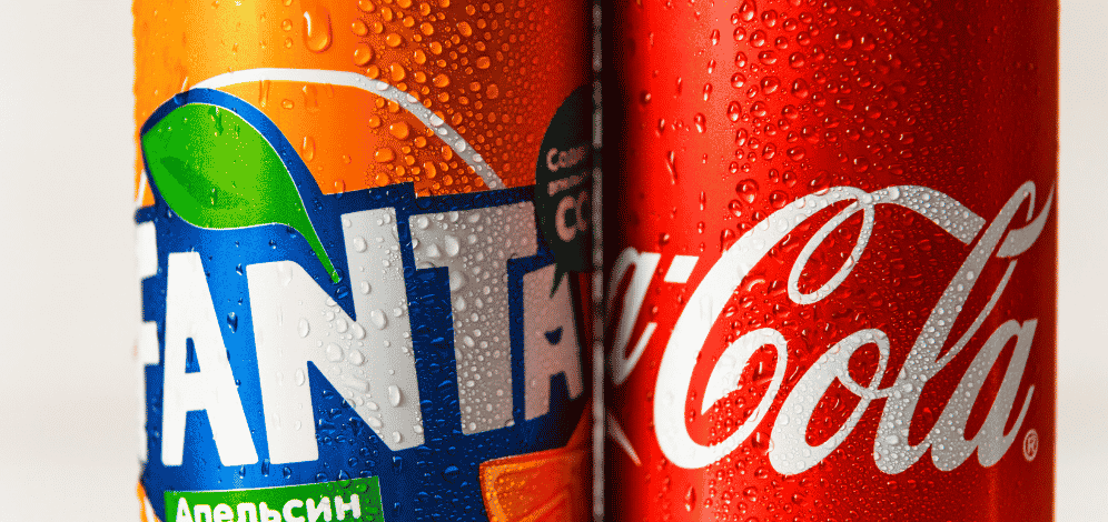 Two popular drinks from good branding designers.